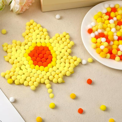 SEPGLITTER 1000 Pieces Yellow Series Pom Poms Balls 5 Colors Yellow White Pom Poms for Crafts Making DIY Class Creative Activities Holiday Home Decorations Supplies