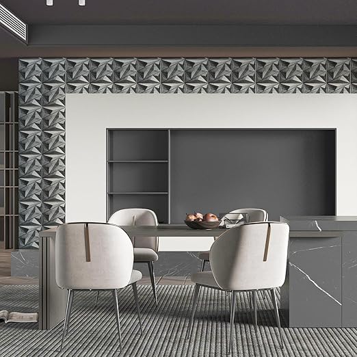 Art3dwallpanels 33 Pack 3D Wall Panel Diamond for Interior Wall Décor, PVC Textured Wall Panels, 12''x12'' Cover 32.Sq.Ft. Patina Bronze