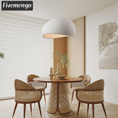 19.7in Wabi Sabi Pendant Lights Kitchen Island Lighting Fixture Ceiling Mount White Modern Japanese Lamp Japandi Chandelier for Dining Living Room Hallway Bedroom Restaurant Hanging Lamp