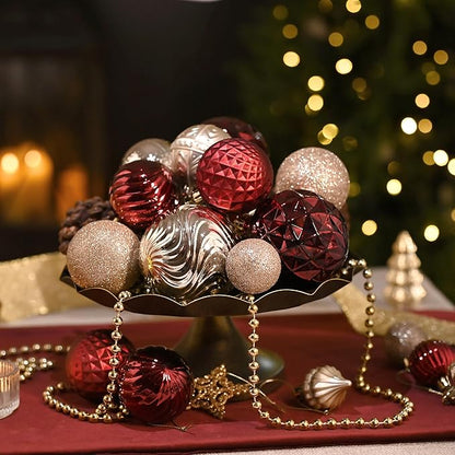 Valery Madelyn 100ct Christmas Tree Decorations Ball Ornament Set, Red and Gold Shatterproof Hanging Ornaments Bulk for Xmas Holiday Party Decor