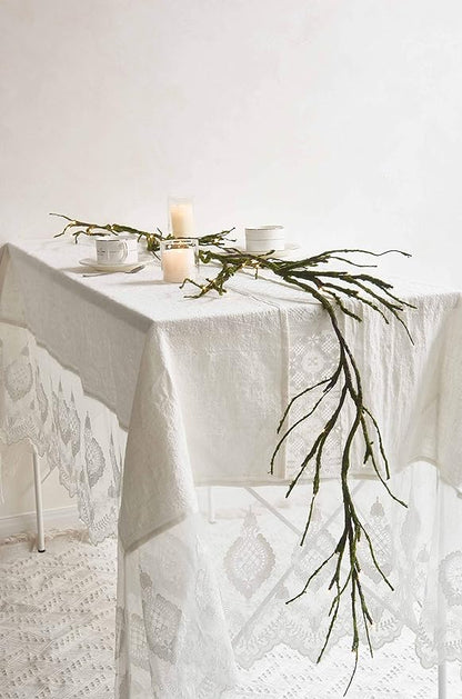 Fudios Greenery Garland with Lights for Mantle with Timer 48 LED 6FT Mossy Vine Garland Lights for Table Centerpieces Indoor Outdoor