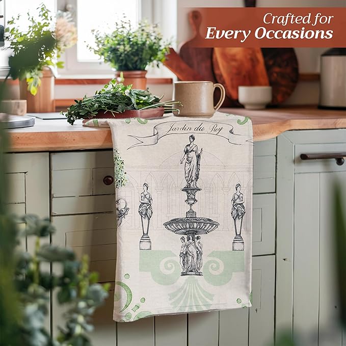Maison d'Hermine Dish Towels 100% Cotton Absorbent Jardin Du Roy Set of 2