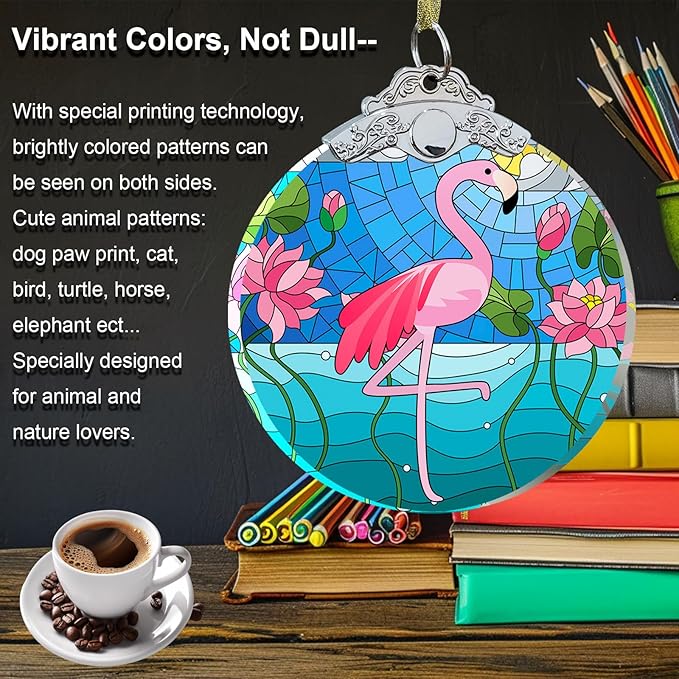 Flamingo Christmas Ornaments - Flamingo Gifts for Women Men - Flamingo Christmas Tree Decorations - Flamingo Gift Ideas Crystal Glass 3" - Xmas Gifts for Flamingo Lovers