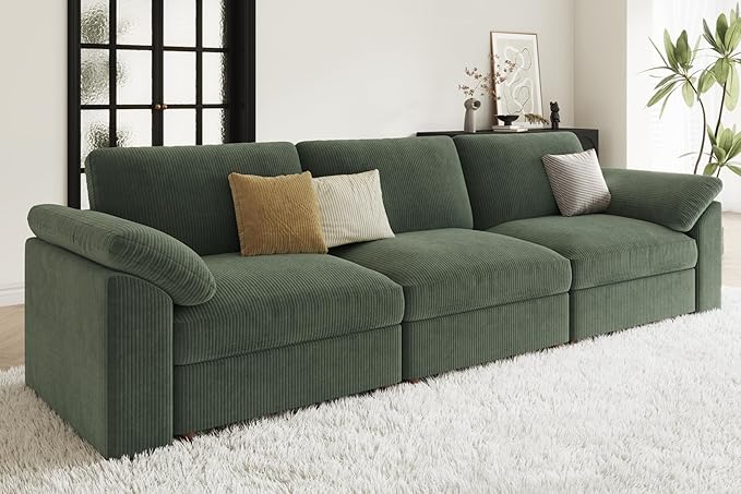 EASE MOOSE Sectional Modular Sofa, Comfty 3 Seat Cloud Couch, FSC Certified Modern Deep Seat Sectional for Living Room