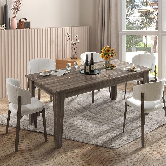 71''- 106'' Extendable Dining Room Table, Expandable Dining Table, Modern Large Table, for 6-10 Person, Dark Oak