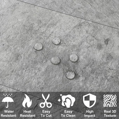 AULIGET 3" x 6" Subway Tile Peel and Stick Backsplash, Thick PVC Stick on Wall Tiles (4, Mountain Rock)