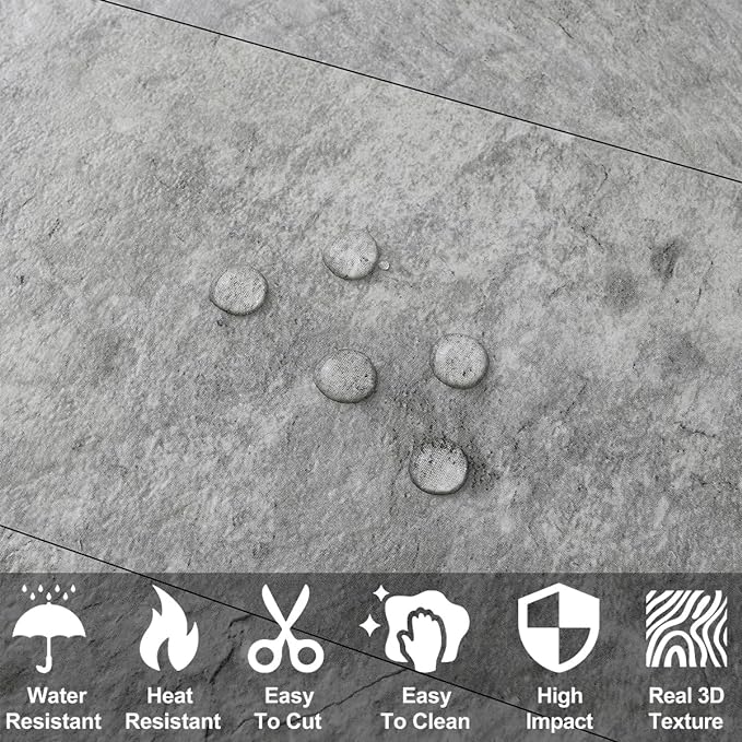 AULIGET 3" x 6" Subway Tile Peel and Stick Backsplash, Thick PVC Stick on Wall Tiles (100, Mountain Rock)