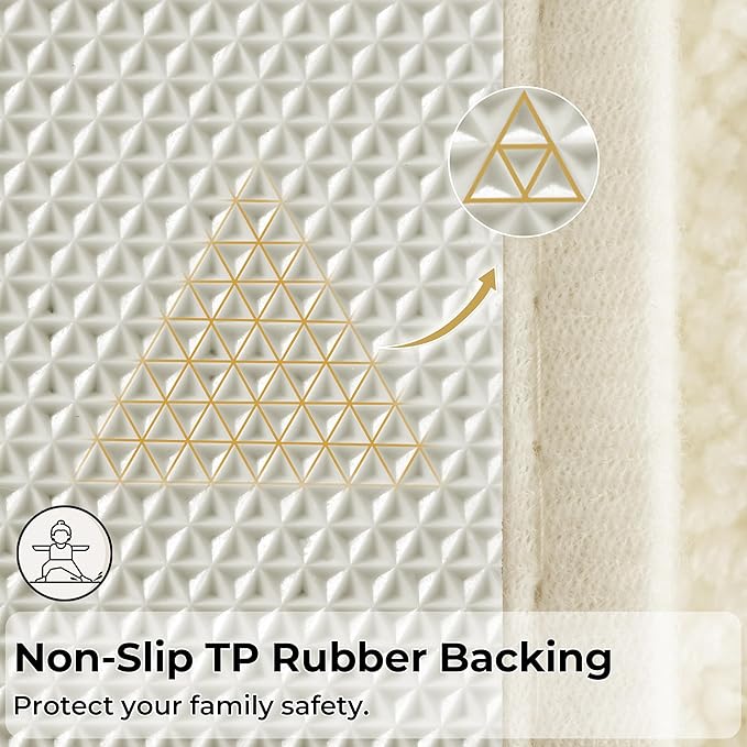 GRANNY SAYS Bathroom Rugs Non Slip, 16" x 24", Bath Rugs for Bathroom Washable, Bath Mats for Floor, Microfiber Bath Mat for Tub, Absorbent Bath Rugs for Shower Room, Ivory