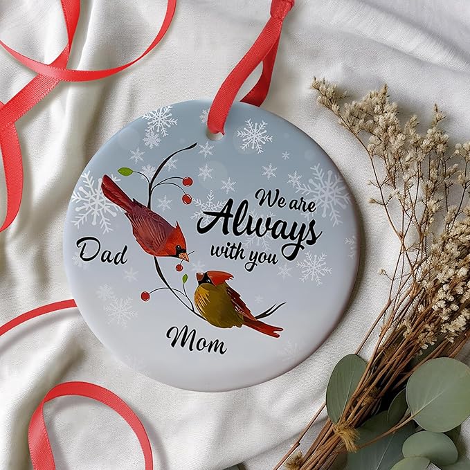 Cardinal Christmas Ornament - Memorial Ornament for Dad and Mom - Sympathy Gift - Thinking of You Remembrance Gift