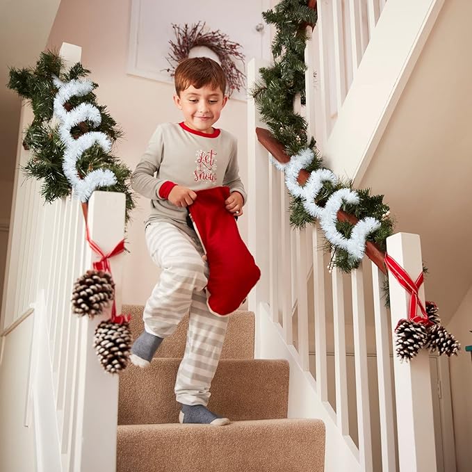 WILLBOND 50 ft Christmas Tinsel Garland Metallic Tinsel Twist Garland Christmas Tree Decorations New Year Wedding Birthday Hanging Decorations Party Supplies, 3 Inch(White)