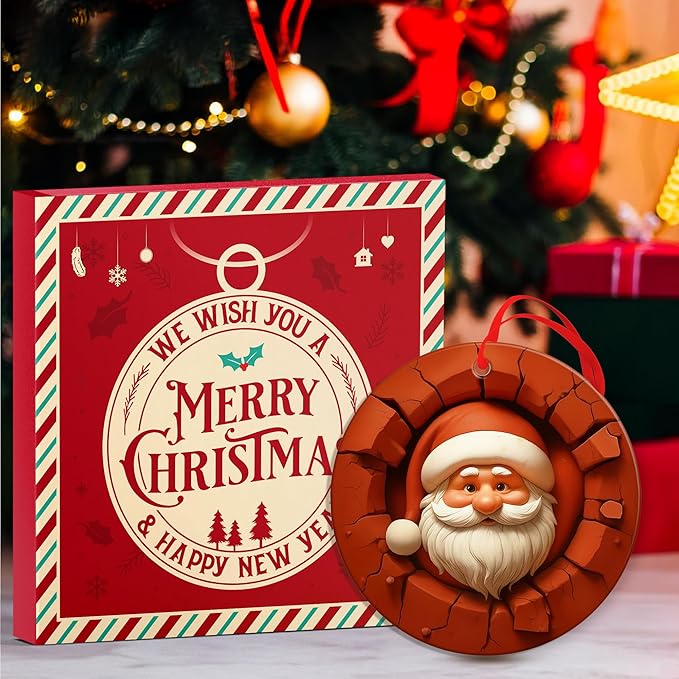 Santa Ornament - Unique Christmas Ornaments 2025, Funny Santa Ornaments for Christmas Tree, Santa Claus for The Tree Decoration, Perfect 2025 Ornament for Holiday Decoration