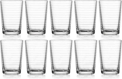 Glaver's Juice Glasses 7 oz. Set of 10 Glass Cups – Beverage Water Tumblers For Home and Bar, Water, Cocktails, Iced tea. Kids Friendly Dishwasher Safe.