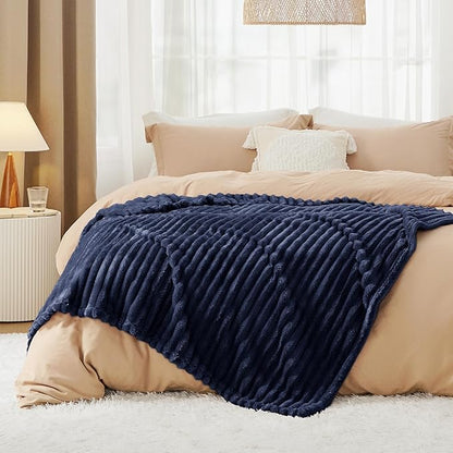 Bedsure GentleSoft Blue Fleece Blanket for - Cozy Soft Blankets for Women, Cute Small Throws for Girls, 50x60 Inches