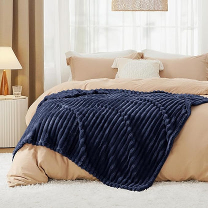 Bedsure GentleSoft Blue Fleece Blanket for - Cozy Soft Blankets for Women, Cute Small Throws for Girls, 50x70 Inches