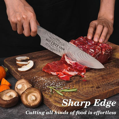 Gifts for Men Women Chef Christmas, 8 inch Professional Kitchen Knife Gift Set, German High Carbon Stainless Steel Chef's Knife, Birthday Gifts for Men, Father day Chef Gifts