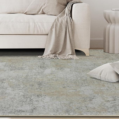 6x9 Area Rugs for Living Room Rug Washable: Abstract Rug for Dining Room Bedroom Carpet Non Slip 6 by 9 Indoor Modern Nursery Home Office Beige Grey