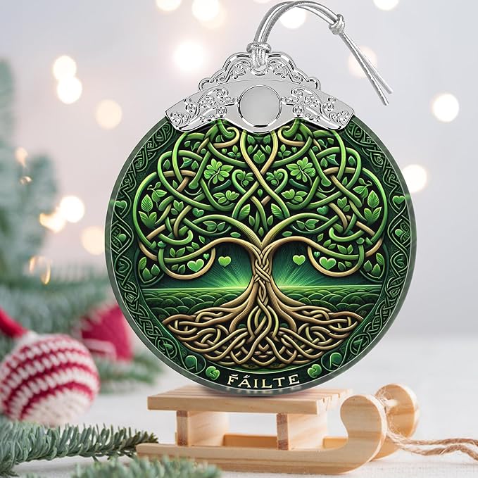 Christmas Tree of Life Stained Glass Ornament - Holiday Home Decor - Gift Exchange Present - The Tree of Wisdom