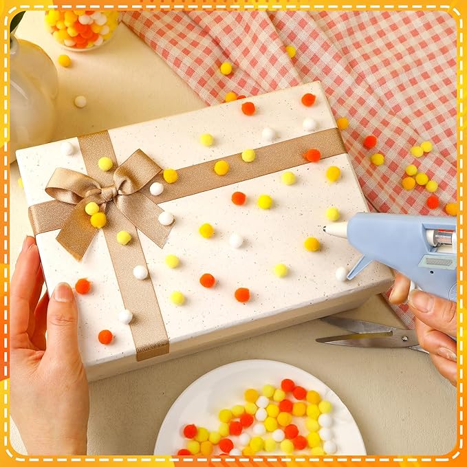 SEPGLITTER 1000 Pieces Yellow Series Pom Poms Balls 5 Colors Yellow White Pom Poms for Crafts Making DIY Class Creative Activities Holiday Home Decorations Supplies