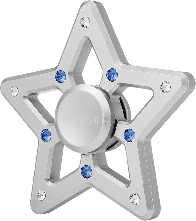 Matashi Hanging Christmas Tree Star Ornament with Matashi Crystals, Christmas Decorations for Holiday Wedding Party Decoration, Tree OrnamentsShiny, Chrome Plated Metal Finish, Ribbons Included