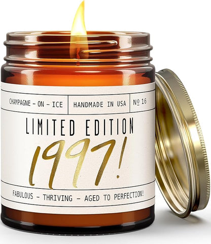 27th Birthday Gifts for Women - 'Limited Edition 1997' Soy Candle, w/Champagne on Ice I 27 Birthday Gifts for Women I 27th Birthday Gift for Her Ideas I 9oz Reusable Jar, 50Hr Burn, Made in USA