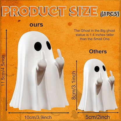 Big Halloween Ghost Figurine - Ghost 4.5 inch Cute Ghost, Funny Resin Statue Halloween Decorations Indoor