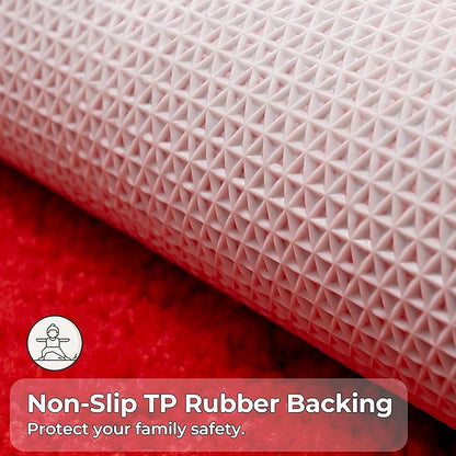 GRANNY SAYS Red Bathroom Rug, 20" x 32", Non-Slip, Absorbent, Washable, Microfiber Bath Mat for Tub, Shower Rugs
