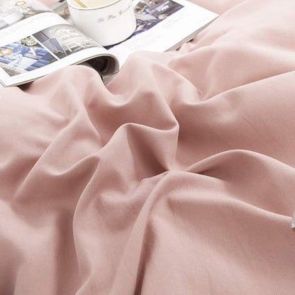 CLOTHKNOW Pink Comforter Sets Full 3Pcs Dusty Rose Bedding Comforter Sets Soft All Season Girls Women Comforter Mauve Comforter with 2 Pillow Cases