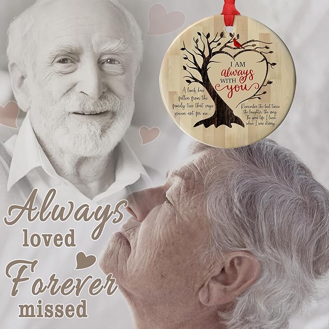 Cardinal I Am Always with You - Memorial Christmas Ornament - Condolence Gift - Loss of Loved One Gift