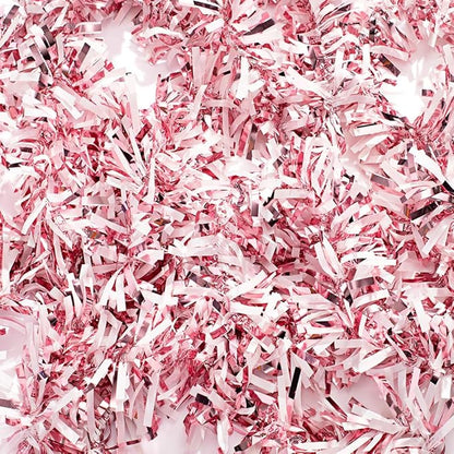 Anderson's Metallic Light Pink & White Sparkle Glitter Tinsel Twist Garland, 25ft Holiday Decoration, Christmas Tree Trim, Parade Float Decor, Party Supplies, Graduation, Indoor/Outdoor Event Garland