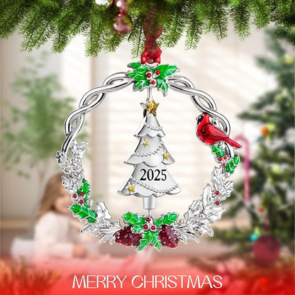 Christmas Tree Ornament Metal Silver Hanging Rotatable Design Charm Holiday Decorative Pendant Gift Keepsake (2025)