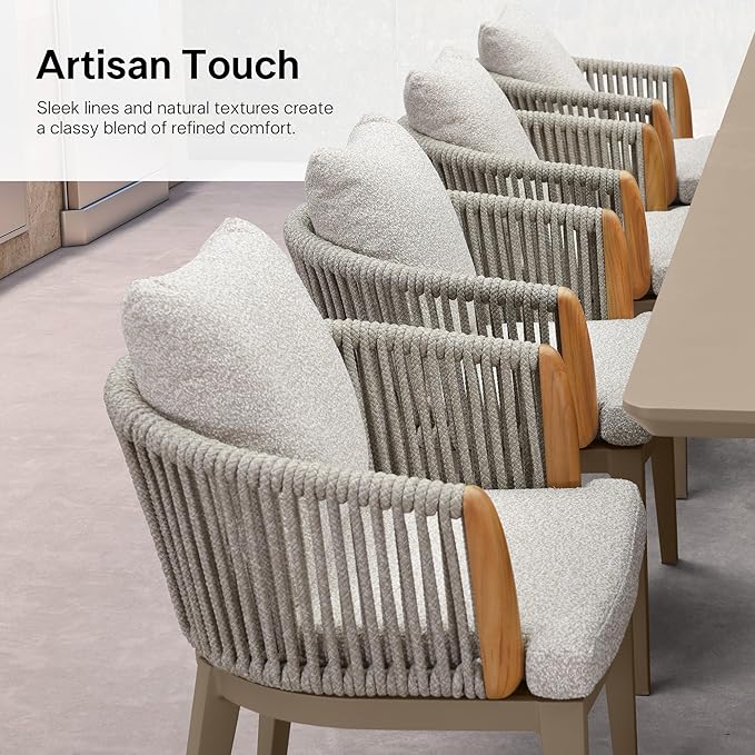 PURPLE LEAF Outdoor Dining Table Set for 10, Aluminum Outdoor Patio Table and Chairs Set with Olefin Cushions, 11 Pieces Patio Furniture Set for Garden or Deck, Beige