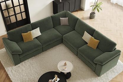 EASE MOOSE Oversized Modular Sectional Sofa, Extra Large L Shape Sectional Cloud Couch,Comfty Deep Seat Wide Modular Sofa for Living Room Removable Cover
