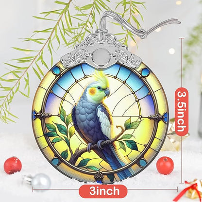 Cockatiel Christmas Ornament - Stained Glass Cockatiel Decor for Tree