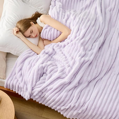 Bedsure GentleSoft Lavender Fog Fleece Blanket for - Super Soft Cozy King Blankets for Women, Cute Small Blanket for Girls, 108x90 Inches