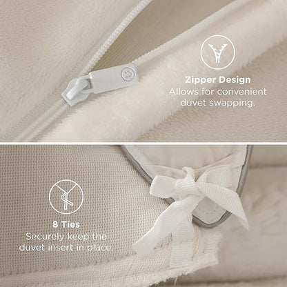 Bedsure Faux Fur Duvet Cover Queen Size - Beige Fluffy Duvet Cover Set, Soft and Cozy Shaggy Bedding Comforter Cover, Winter Warm Luxury Fuzzy Bed Set 3 Pieces, 1 Queen Duvet Cover and 2 Pillowcases