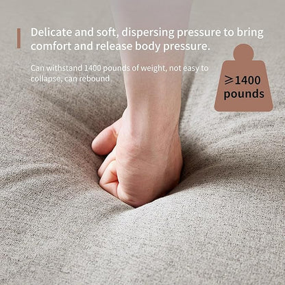 Modern 4-Seater Upholstered Fabric Sofa for Living Room –111.81 inch Comfortable Timecloud Couch with Wood Frame and Metal Legs, Easy Assembly, Ideal for Office, or Living Room, Gray