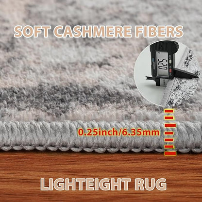 5x7 Area Rugs for Living Room Rug Washable: Abstract Rug for Dining Room Bedroom Carpet Non Slip 5 by 7 Indoor Modern Nursery Home Office Black Grey Gold