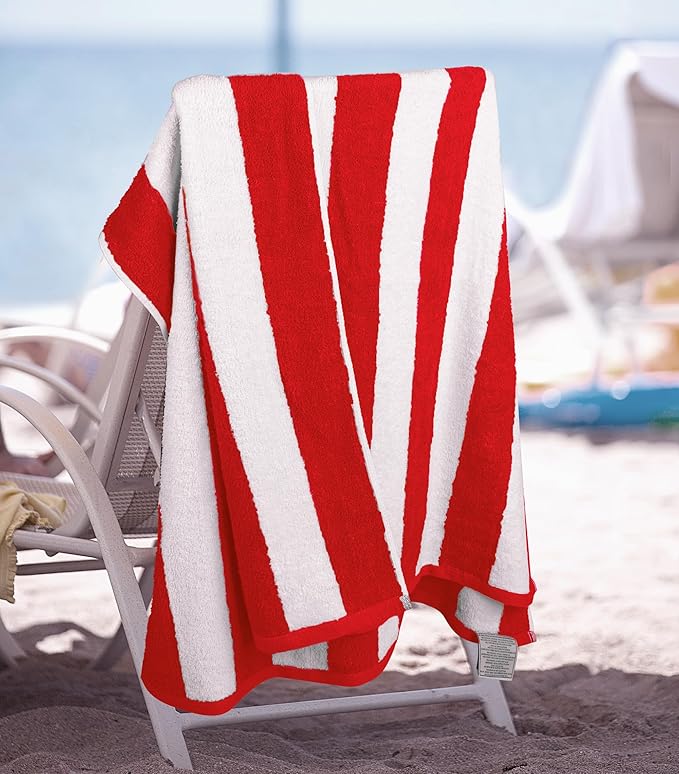 Utopia Towels 4 Pack Cabana Stripe Beach Towel Oversized 100% Ringspun Cotton Beth Towels Highly Absorbent Bath Towels for Beach