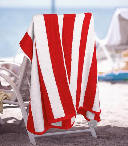 Utopia Towels 4 Pack Cabana Stripe Beach Towel Oversized 100% Ringspun Cotton Beth Towels Highly Absorbent Bath Towels for Beach