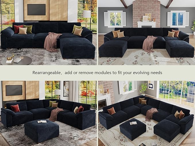 EASE MOOSE Modern Loveseat Sofa for Living Room, Comfty 2 Seat Solid Wood Frame Sofa, FSC Certified Modern Deep Seat Couch, Removable Cover,Dark Blue