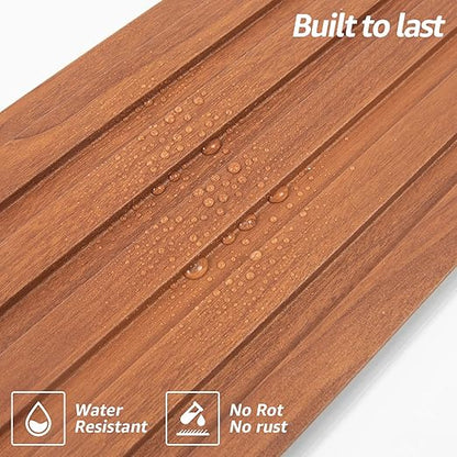 Art3d WPC Slat Wall Panels, 8-Pack 108 x 6 Inch 3D Wall Accents for Interior Wall Decor, Living Room, Bedroom, Teak