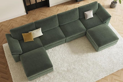 EASE MOOSE Modular Sectional Sofa,Oversized U Shape Sectional Couch with Ottoman,Wide Deep Modular Cloud Couch,Removable Cover