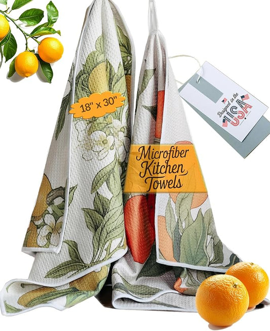 Lemon Decorative Dish Towels Set Kitchen Tea Towels Decorative Kitchen Towels, Lemon