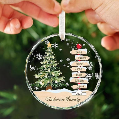 Shaant Personalized Christmas Glass Ornaments 2025, Family Name Christmas Tree Ornaments, Christmas Tree Ornament Family Names 2025, Holiday Keepsake