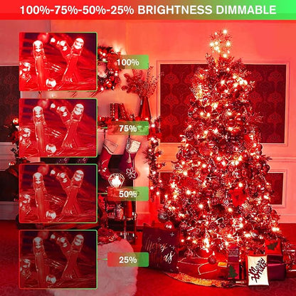 JMEXSUSS 100 LED Red & Green Christmas Lights Plug in, Christmas String Lights Indoor, 33ft Connectable Color Changing Christmas Lights Outdoor for Christmas Party Decor