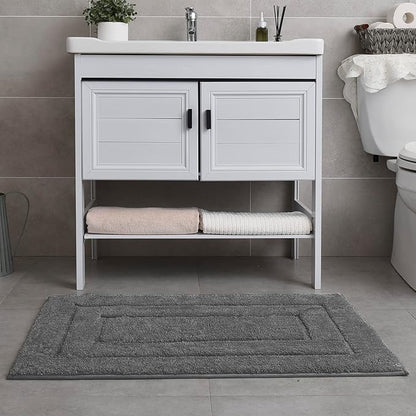 GRANNY SAYS Gray Bathroom Rugs Non Slip, Large Bath Mats for Bathroom, Super Soft and Water Absorbent, Microfiber Washable Bath Rugs for Floor, Tub and Shower, 36" x 24", Dark Gray