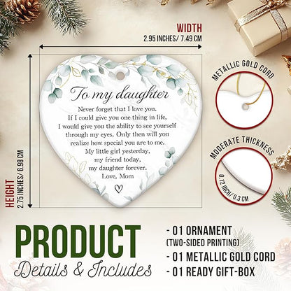 ZAGKOO Daughters Gifts from Mom - Gifts for Daughters Christmas Ornament 2025 - Mother and Daughter, Inspirational to My Daughter Keepsake Ornament - Christmas Tree Decorations