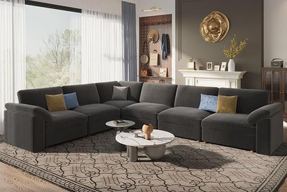 EASE MOOSE Oversized Sectional Modular Sofa,Large L Shape Sectional Couch Wide Deep Seat Modular Cloud Couch,Removable Cover