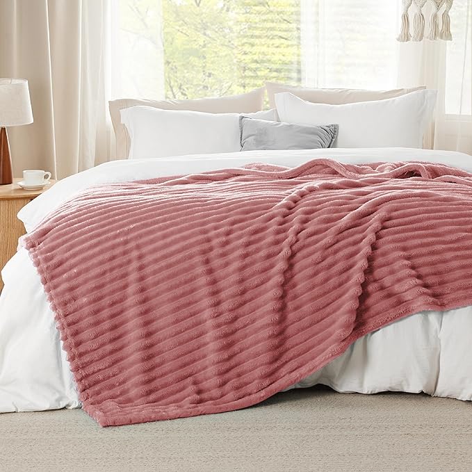 Bedsure GentleSoft Dusty Pink California King Size Blanket for Bed - Cozy Soft Blankets for Women, Cute Small Fleece Throws for Girls, Birthday Gifts for Women, 102x96 Inches