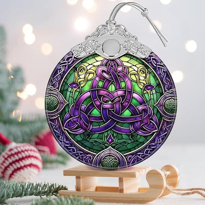 Celtic Knot Stained Glass Ornament - Christmas Ornament - Christmas Decorations for Tree - Holiday Present ldeas - Gift Exchange